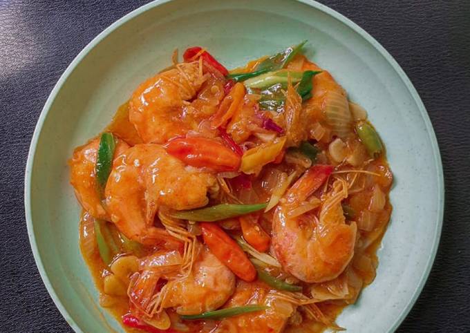 Resep Udang Saus Padang ala Seafood